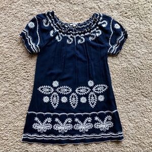 Navy Embroidered Tunic